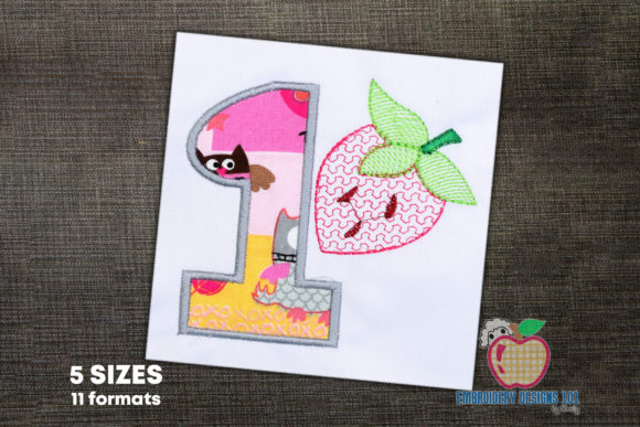 1st Birthday Strawberry Applique: A Versatile Embroidery Design for Craft Fairs