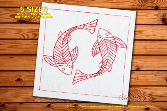 Abstract Fish Design Pattern Review for Personalized Embroidery Gifts