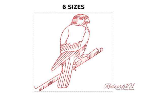 American Kestrel Redwork Design Review for Handmade Gifts