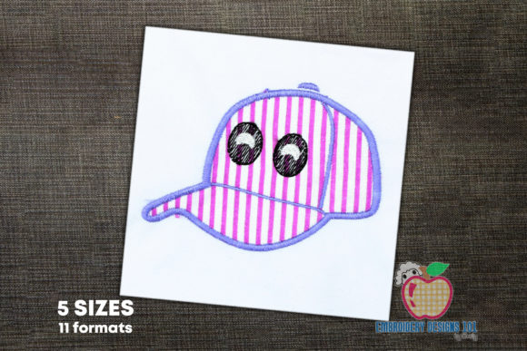 Baseball Cap Applique Design for Seasonal Embroidery