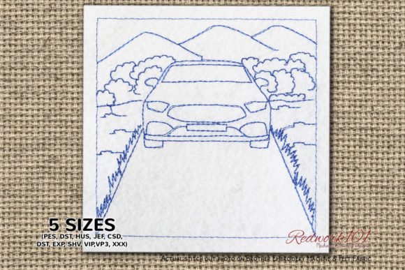 Car Parked on Road Redwork: A Realistic Design Review