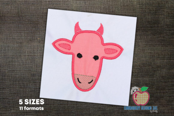 Cow Head Applique for Embroidery Enthusiasts