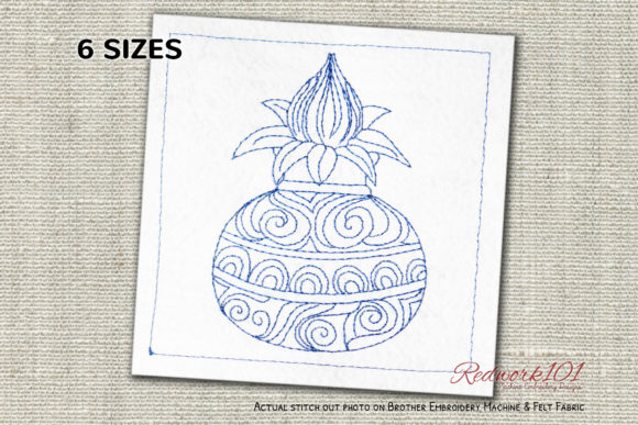 Deepavali Pooja Redwork Embroidery Review