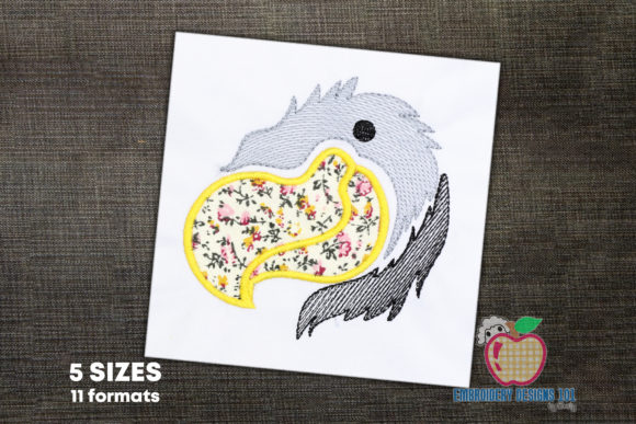 Falcon Head Applique for Embroidery Projects