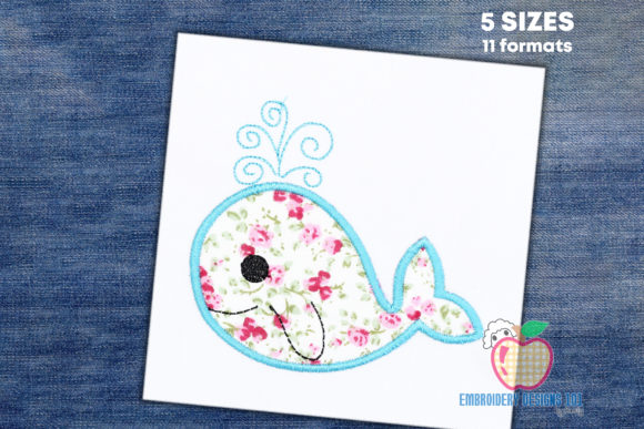 Female Whale Design Applique: A Heartfelt Embroidery Choice