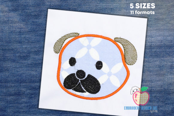 Pug Dog Applique: A Must-Have for Craft Fair and Handmade Market Products
