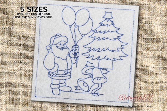 Santa with Balloons on Christmas Day: A Festive Embroidery Design Review