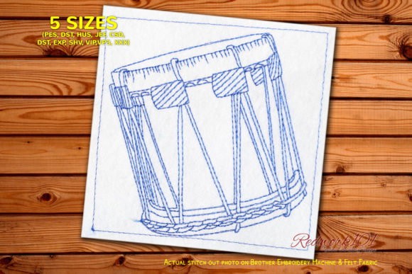 The Basler Drum Redwork for Embroidery Projects