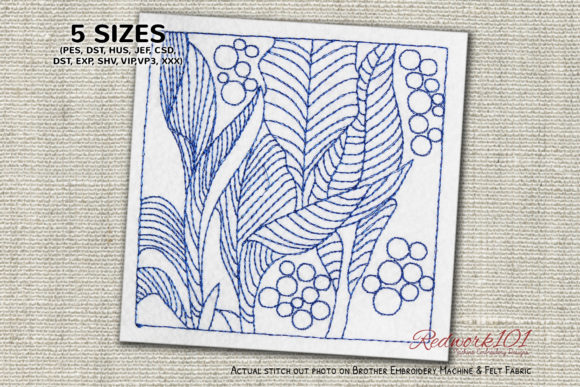Tree Leaves Design Redwork Review for Apparel Projects
